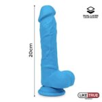 Realistic Dildo Liquid Silicone Dual Layer 8 Blue - Image 8