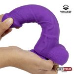 Realistic Dildo Liquid Silicone Dual Layer 8 Purple - Image 5