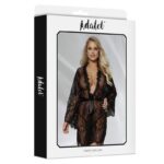 Lucy Semi Transparent Peignoir and Thong Black - Image 4