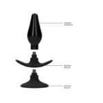 Butt Plug Set Pointed Large Suction Cup Black - Image 13