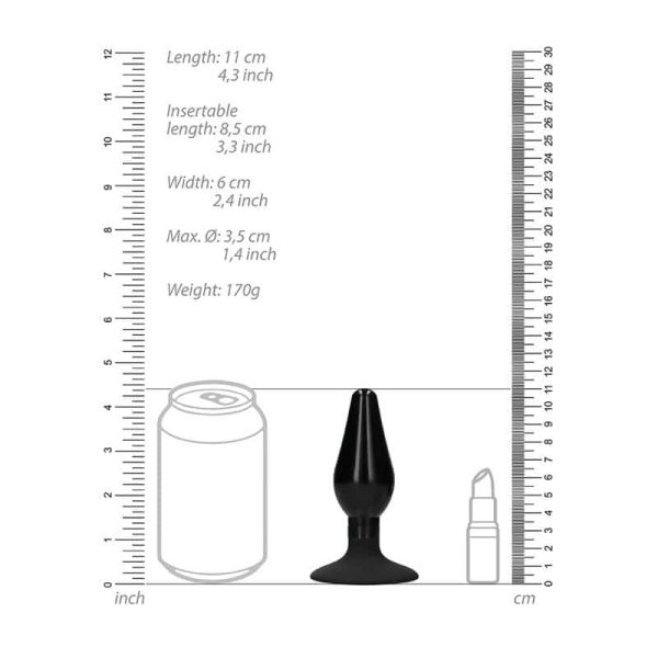 Butt Plug Set Pointed Large Suction Cup Black - Image 15