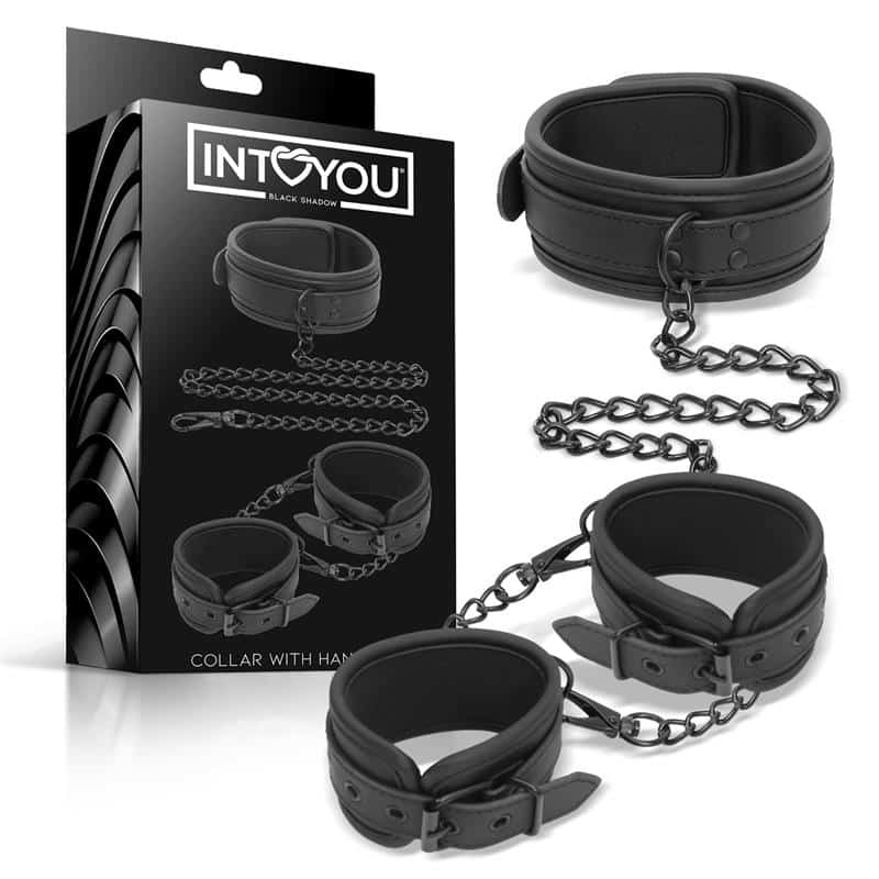 Collar-and-Hand-Cuffs-Set-Vegan-Leather Collar and Hand Cuffs Set Vegan Leather - Image 1