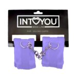 Handcuffs with Velcro with Long Fur Purple - Image 4