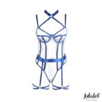 Killye Mesh Teddy with Strasps and Leg Rings Blue - Image 3