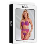 Stella bra, thong, garter belt and garters Set Purple and Pink - Image 3