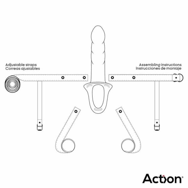 Strap-On with Hollow Dildo Premium Silicone Size S Flesh - Image 8