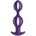B Balls Duo butt Plug Anal with weight White/Dark Violet