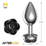 Metall-Analplug mit schwarzer Rosenbasis, Größe M - Bild 3
