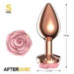 Rosegold Metal Anal Plug with Pink Rose Base - Size S - Image 3