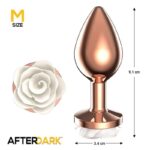 Rosegold Metal Anal Plug with White Rose Base - Size M - Image 3