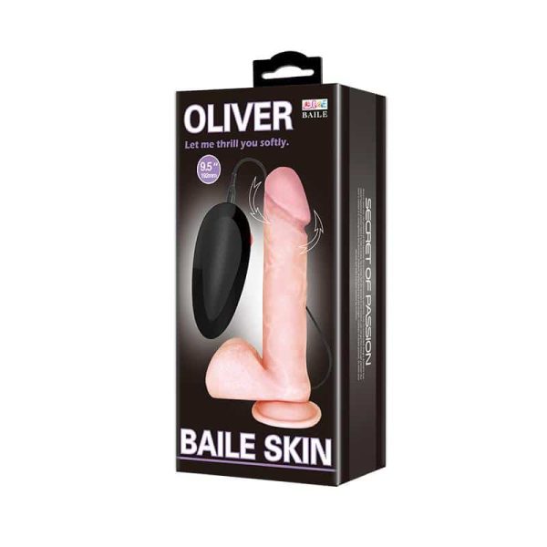 Oliver Vibrerende Realistisk Dildo med Rotation og Fjernbetjening - Billede 8