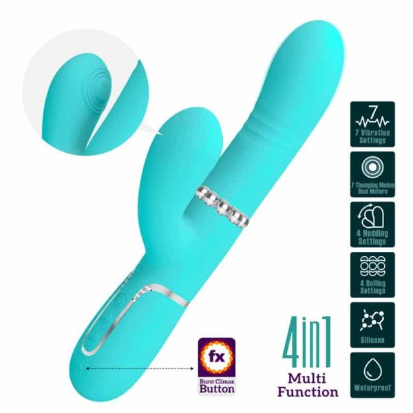 Mariana Vibrator 4 in 1 Silicone Turquoise - Image 8