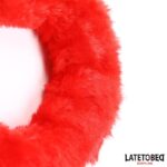 Fur Ankle Cuffs Red - Image 4