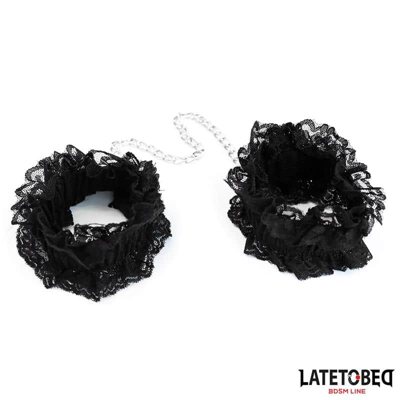 Lace-Elastic-Ankle-Restraints-Black Lace Elastic Ankle Restraints Black - Image 1