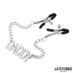 Nipple Clamps with Daddy Word Pendant - Image 3