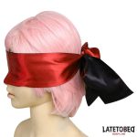 Satin  Blindfold Red and Black - Image 5