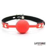 Silicone Ball Gag with Padlock Red - Image 2