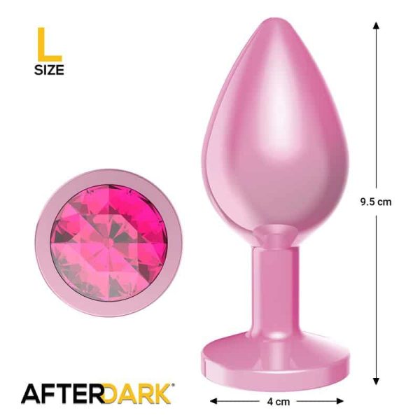 Anodyzed Anal Plug Pink with Jewel Size L - Image 3