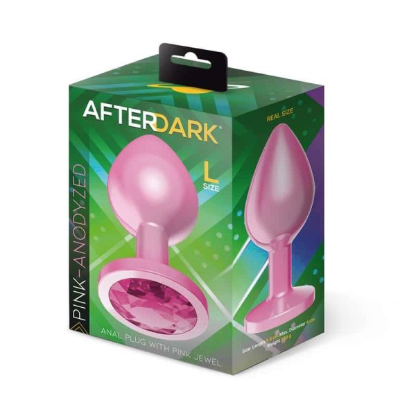 Anodyzed Anal Plug Pink with Jewel Size L - Image 4