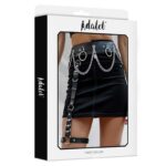 Coral Vegan Leather Garter with Leg Ring and Chain One size - Image 2