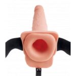 Elastic Strap-On with 9 Hollow Dildo Squirting Function Flesh - Image 2