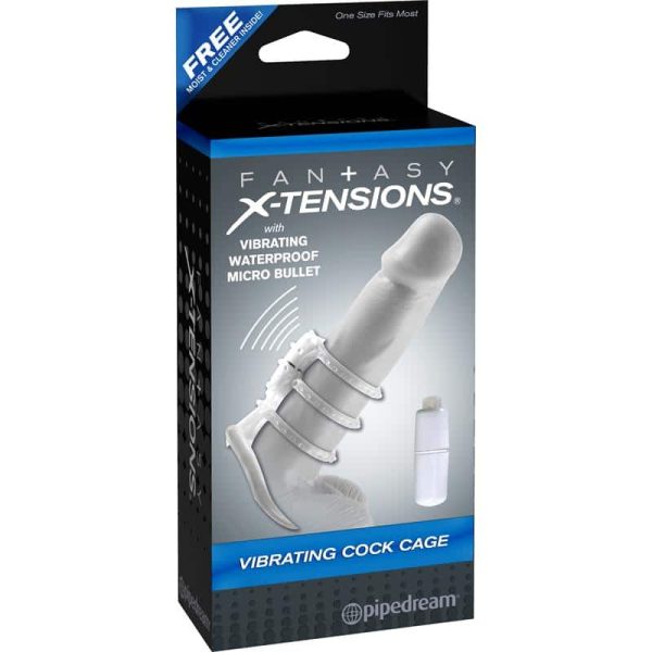 Fantasy X-tensions  Vibrating Cock Cage - Clear - Image 4