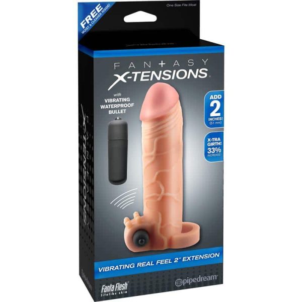 Fantasy X-tensions  Vibrating Real Feel Extension 5,1 cm  - Flesh - Image 4