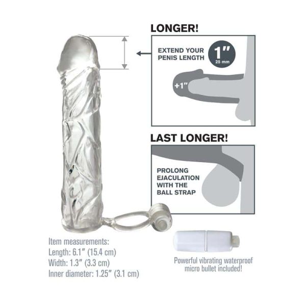 Fantasy X-tensions  Vibrating Super Sleeve - Clear - Image 2