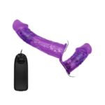 Harness Double Dildo with Vibration Purple - Image 3