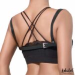 Karina Vegan Leather Harness Top with Chain One size - Image 2