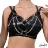 Karina Vegan Leather Harness Top with Chain One size by ADALET LINGERIE