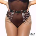 Nadine Vegan Leather Belt Harness Chain One size