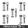 Pack of 5 Adjustable Lasso Penis Ring Solid Silicone Black by BEAST RINGS