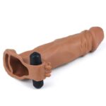 Penis Sleeve with Vibration Add 2 Pleasure X-Tender Brown - Image 2