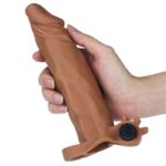 Penis Sleeve with Vibration Add 2 Pleasure X-Tender Brown - Image 3