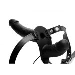 Power Pegger Double Strap-On Vibrator Black - Image 2