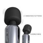 Silvery High-Tech Wand Super Powerful Wireless USB Chrome Silicone - Image 6