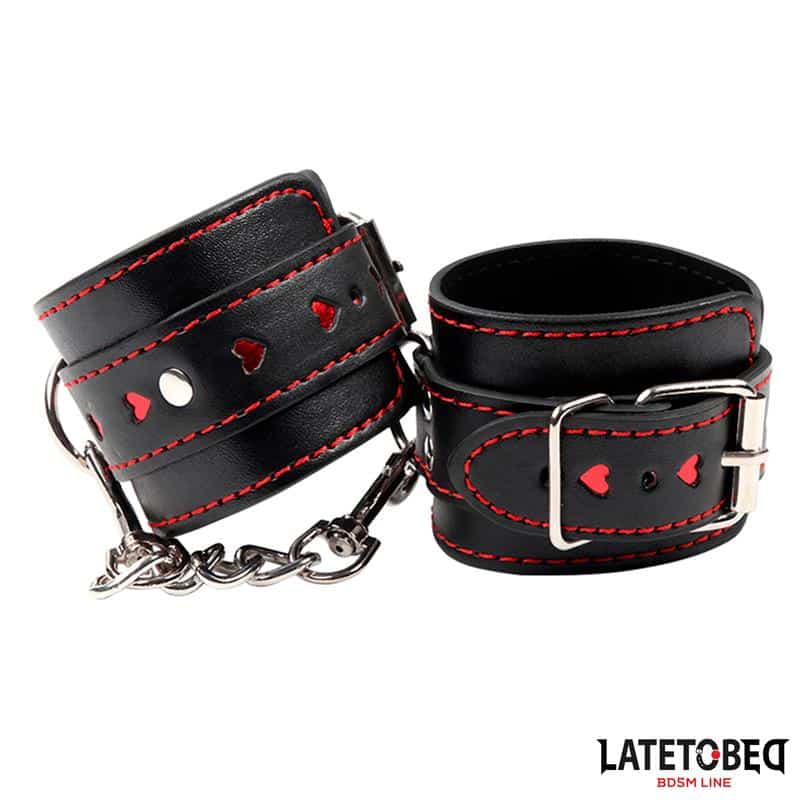Ankle-Cuff-with-chain-and-Hearts Ankle Cuff with chain and Hearts - Image 1