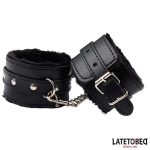 Furry Wrist Cuff Black - Image 2