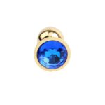 Golden Butt Plug with Blue Jewel - Image 4