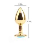 Golden Butt Plug with Blue Jewel - Image 6