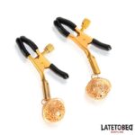 Nipple Clamps with Bell Black and Gold - Image 2