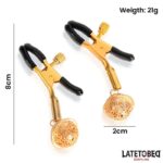 Nipple Clamps with Bell Black and Gold - Image 4