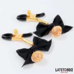 Nipple clamps with Bow Black - Image 4
