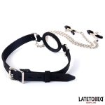 Open Mouth Gag with Nipple Clamps - Image 5