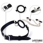 Open Mouth Gag with Nipple Clamps - Image 9