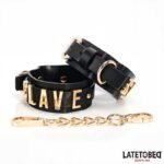 SLAVE Handcuff with Golden Chain - Image 3