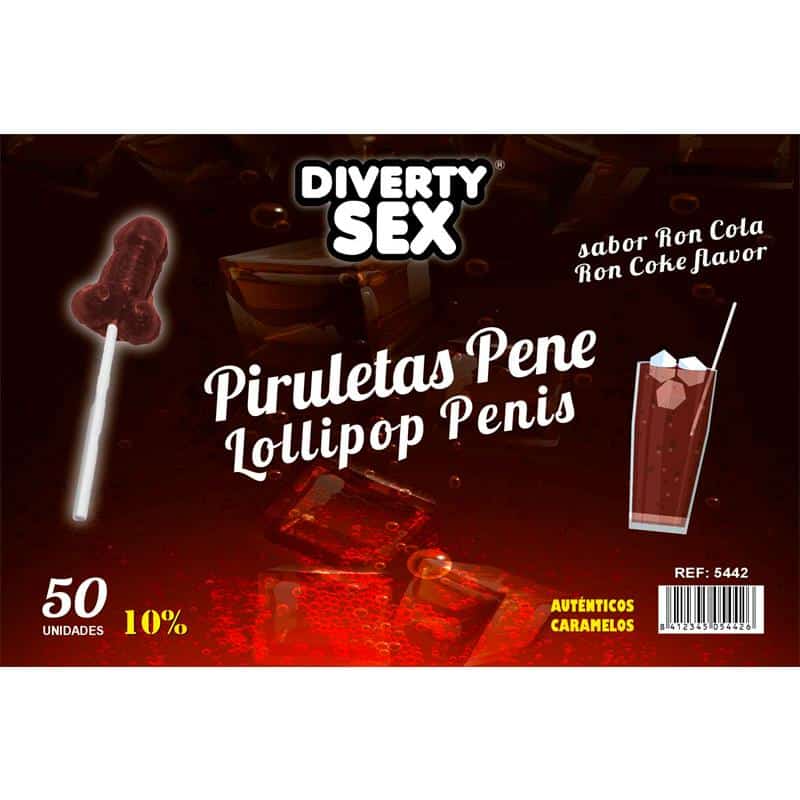 50-penis-shaped-lollipops-ron-cola-flavor-10-alcohol 50 penis-shaped lollipops ron-cola flavor 10% alcohol - Image 1