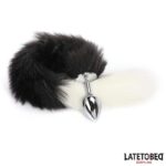 Fox Tail Anal Plug Black and White 40 cm - Image 2