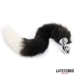 Fox Tail Anal Plug Black and White 40 cm - Image 3